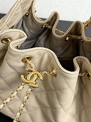 Chanel 25 Small Handbag Beige Calfskin Gold 30x26x14cm - 3