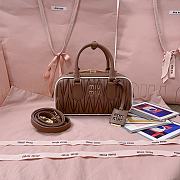 Miu Miu Arcadie Leather Bag Cognac/White 22x10.5x7.5cm - 1