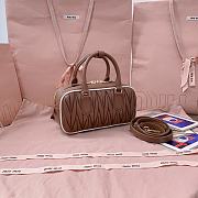 Miu Miu Arcadie Leather Bag Cognac/White 22x10.5x7.5cm - 5