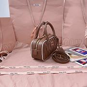 Miu Miu Arcadie Leather Bag Cognac/White 22x10.5x7.5cm - 4