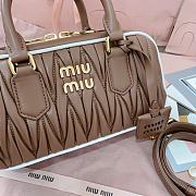 Miu Miu Arcadie Leather Bag Cognac/White 22x10.5x7.5cm - 2