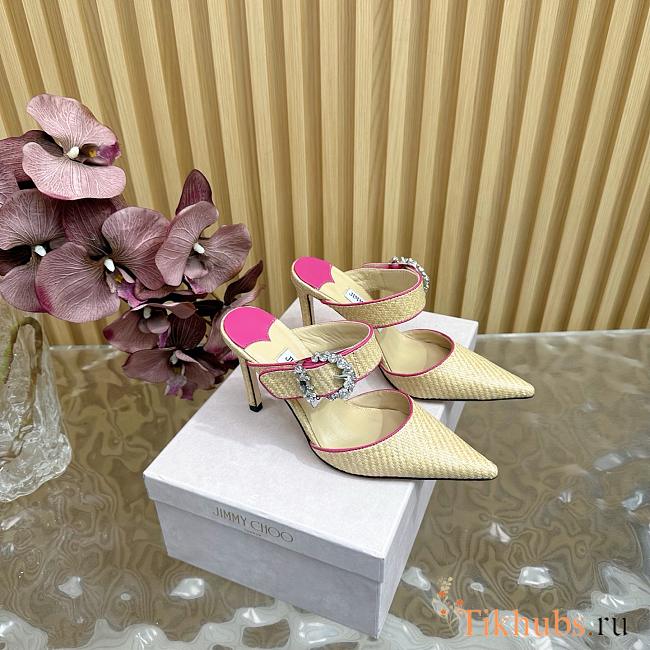 Jimmy Choo Exclusive Raffia Mules Natural 8.5cm - 1