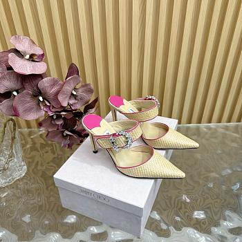 Jimmy Choo Exclusive Raffia Mules Natural 8.5cm