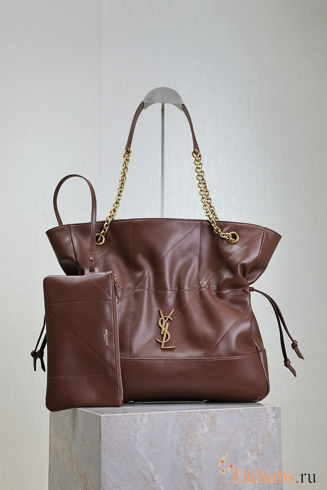 YSL Jamie 4.3 Pochon Bag Brown 35x35x10cm - 1