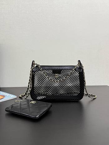 Chanel Clutch With Chain Mesh Lambskin Black 20x13x4.5cm