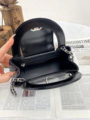 Chanel Kelly Bag Black Lambskin Silver 19x13x7cm - 6