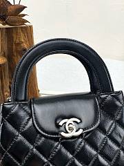 Chanel Kelly Bag Black Lambskin Silver 19x13x7cm - 4