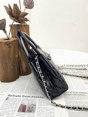 Chanel Kelly Bag Black Lambskin Silver 19x13x7cm - 2