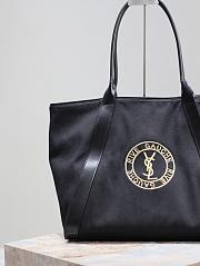 YSL Rive Gauche Canvas Tote Bag Black 40-60×30×20cm - 4