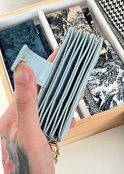 Dior Lady Jasmine Card Holder Blue Patent 10.5cm - 2