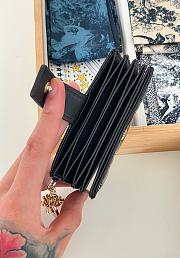 Dior Lady Jasmine Card Holder Black Patent 10.5cm - 5