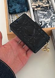 Dior Lady Jasmine Card Holder Black Patent 10.5cm - 3