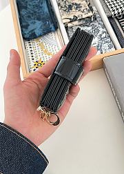 Dior Lady Jasmine Card Holder Black Patent 10.5cm - 2