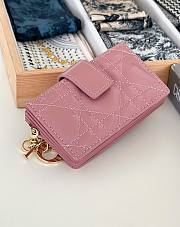 Dior Lady Jasmine Card Holder Pink Patent 10.5cm - 4