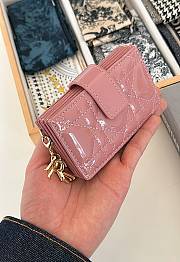 Dior Lady Jasmine Card Holder Pink Patent 10.5cm - 3
