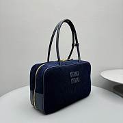 Miu Miu Beau Corduroy Top-handle Bag Blue 34x20x10cm - 6