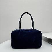 Miu Miu Beau Corduroy Top-handle Bag Blue 34x20x10cm - 2