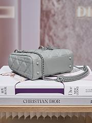 Dior Mini Lady Bag Grey Matte 17cm - 5