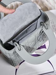 Dior Mini Lady Bag Grey Matte 17cm - 3