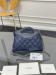 Chanel Nano 31 Bag Leather Navy Blue 20.5x17.5cm - 4