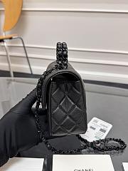 Chanel Top Handle Black Lambskin 20x6x12.5cm - 4