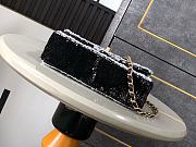 Chanel Flap Bag Sequins Black Gold 20cm - 5