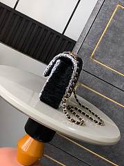 Chanel Flap Bag Sequins Black Gold 20cm - 4