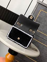 Chanel Flap Bag Sequins Black Gold 20cm - 3