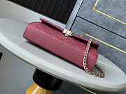 Chanel Flap Chain Bag Red Caviar Gold With Handle 18x10x4.5cm - 6