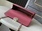 Chanel Flap Chain Bag Red Caviar Gold With Handle 18x10x4.5cm - 5