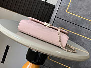 Chanel Flap Chain Bag Pink Caviar Gold With Handle 18x10x4.5cm - 5