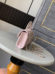 Chanel Flap Chain Bag Pink Caviar Gold With Handle 18x10x4.5cm - 3