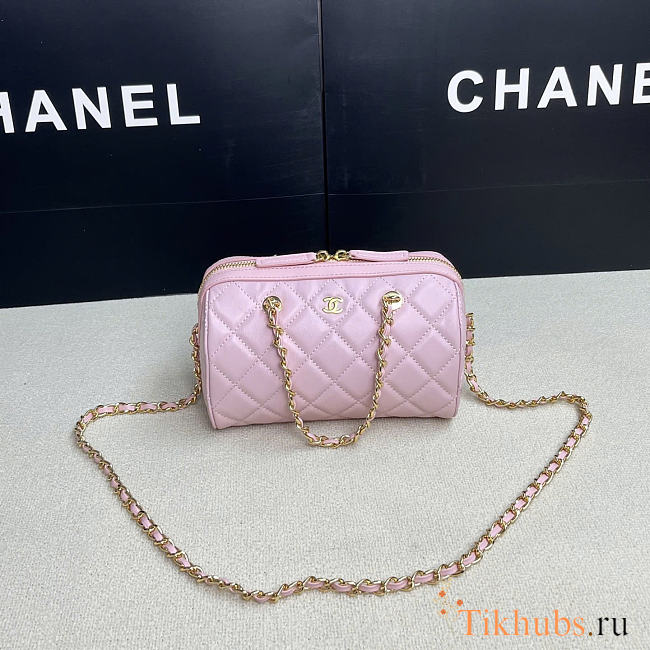 Chanel 25P Clutch With Chain Black Pink 18.5x11.5x11cm - 1