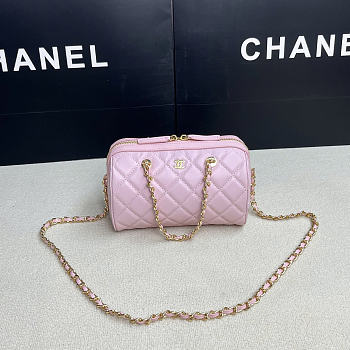 Chanel 25P Clutch With Chain Black Pink 18.5x11.5x11cm