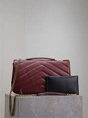 YSL Loulou Medium Matelassé Lambskin Red 29x17x8cm - 6