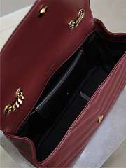 YSL Loulou Medium Matelassé Lambskin Red 29x17x8cm - 5