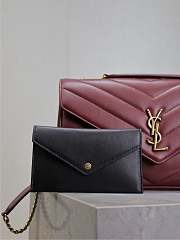 YSL Loulou Medium Matelassé Lambskin Red 29x17x8cm - 3