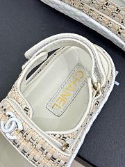 Chanel Tweed White Sandal - 5