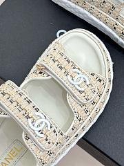 Chanel Tweed White Sandal - 3