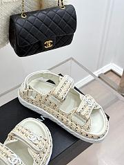 Chanel Tweed White Sandal - 2