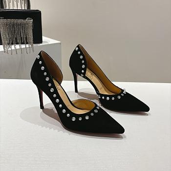 Christian Louboutin Anjalina 85 Black Suede Heel 8.5cm
