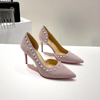 Christian Louboutin Anjalina 85 Pink Suede Heel 8.5cm