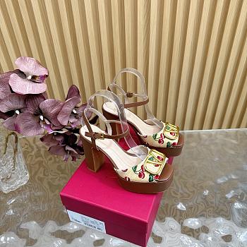 Valentino Garavani VLogo 115 Raffia-effect Platform Sandals