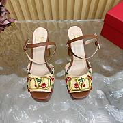 Valentino Garavani VLogo 115 Raffia-effect Platform Sandals - 3