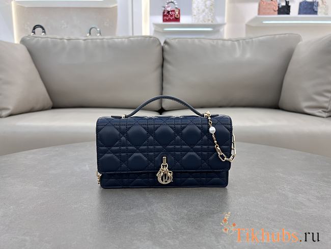 Dior Mini Miss Bag Lambskin Navy Blue 21x11.5x4.5cm - 1