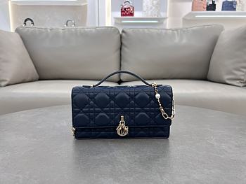 Dior Mini Miss Bag Lambskin Navy Blue 21x11.5x4.5cm