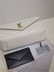 YSL Loulou Medium Matelassé Lambskin White 29x17x8cm - 6