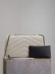 YSL Loulou Medium Matelassé Lambskin White 29x17x8cm - 2