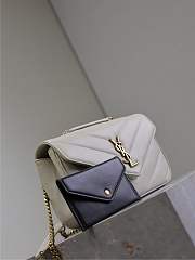 YSL Loulou Small Matelassé Lambskin White 24x14x6cm - 6