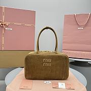 Miu Miu Beau Corduroy Top-handle Bag Beige 34x20x10cm - 1